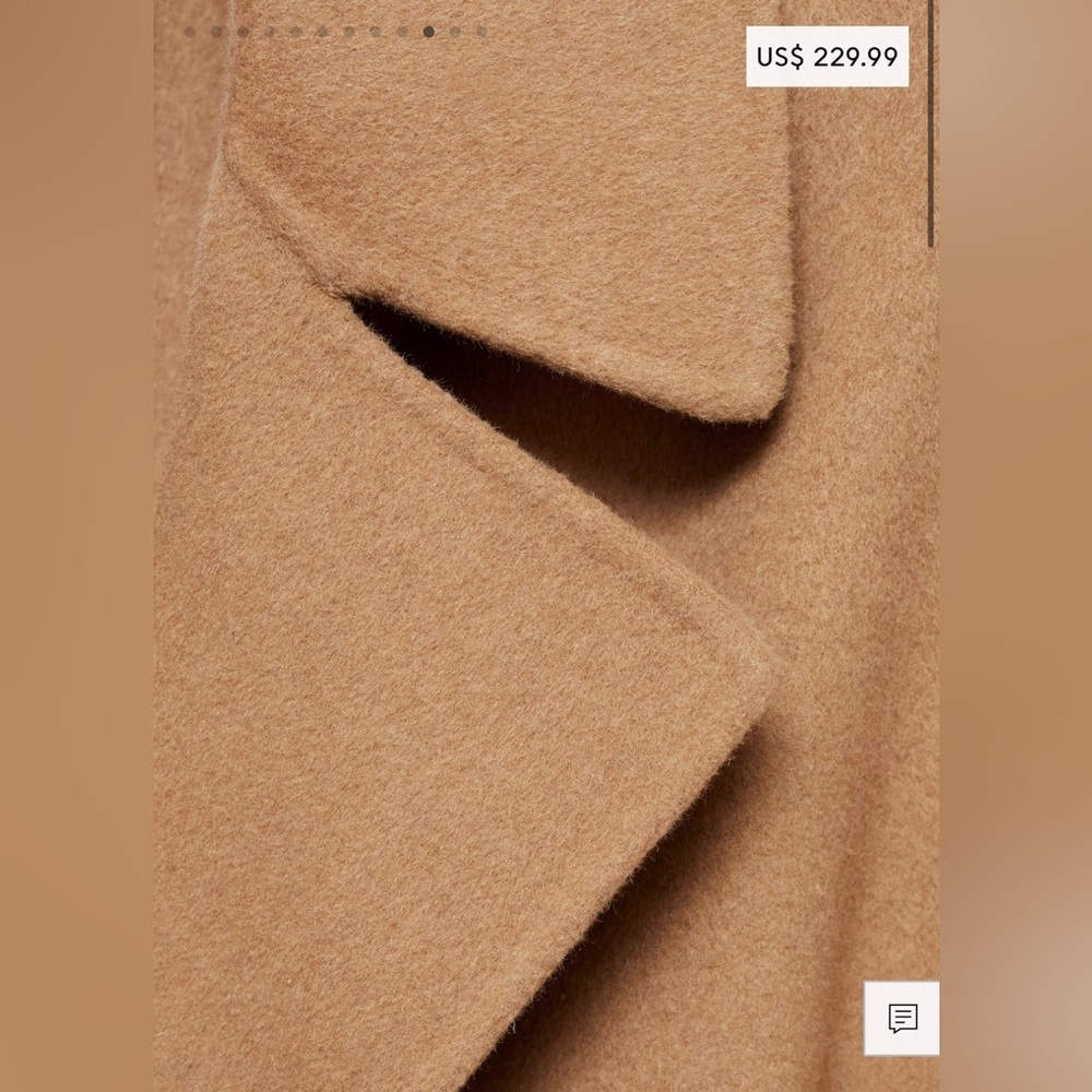 MANGO Classic Camel, Wool Belt Coat, Size Small 🧥 - Picture 8 of 13